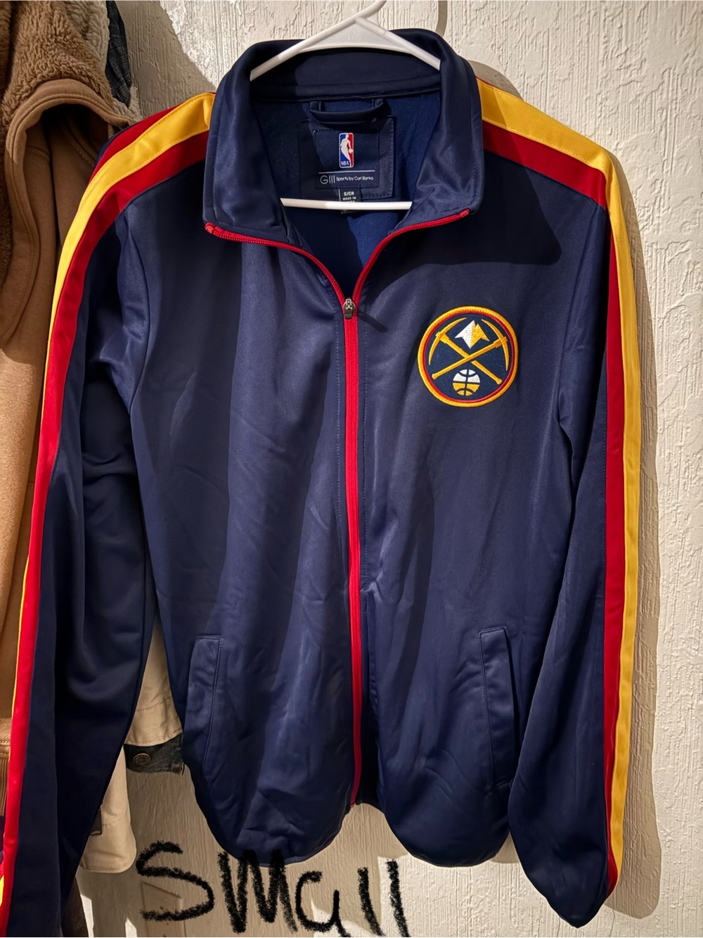 Denver Nuggets Navy Track Jacket with Red & Gold Trim